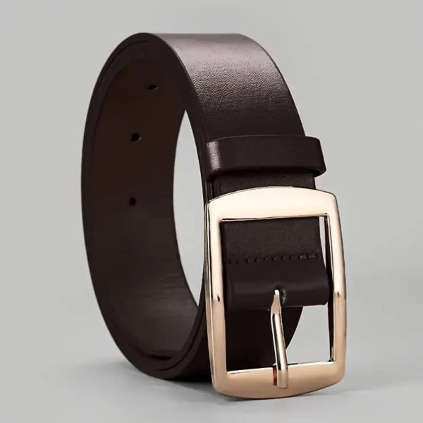 Men's Pin Buckle PU Microfiber Eyelet leather Belt Fashion Casual Leather Belt - Image 2