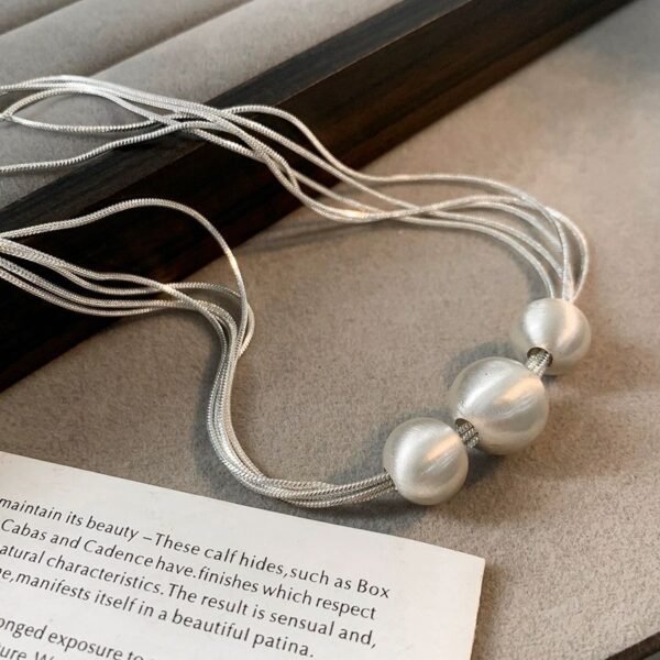 Women's Silver-plated Necklace Multi-layer Snake Bones Chain - Image 2