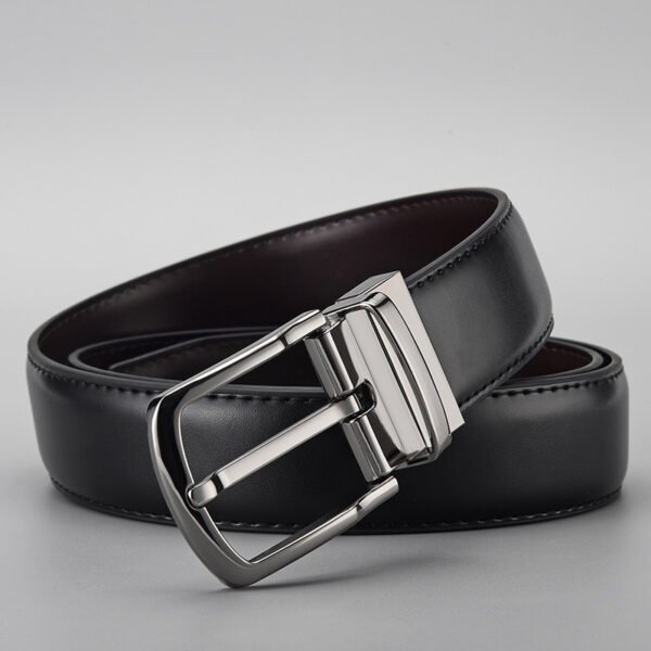 Gentleman Business Style Men's Leather Business Rotation Pin Buckle Belt - Image 2
