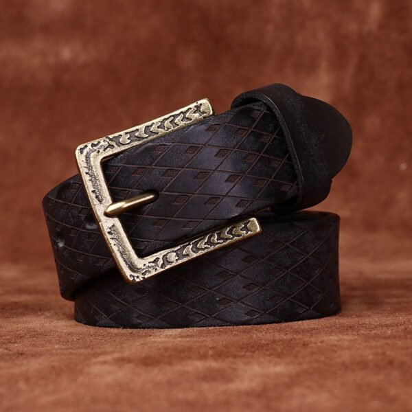 Diamond-Carved Men's Denim Belt – Premium Style & Durability - Image 4