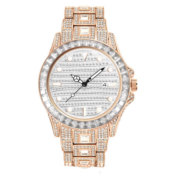 High-End Gradient Rainbow Diamond Men’s Quartz Watch – Bold Luxury, Waterproof Performance - Image 6