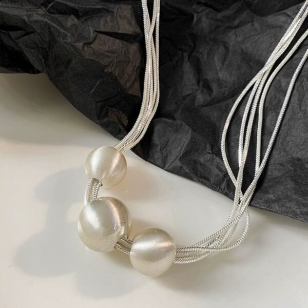 Women's Silver-plated Necklace Multi-layer Snake Bones Chain - Image 4
