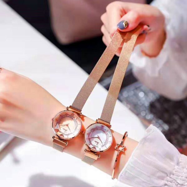 Women's Waterproof Magnetic Mesh Strap Watch - Image 5