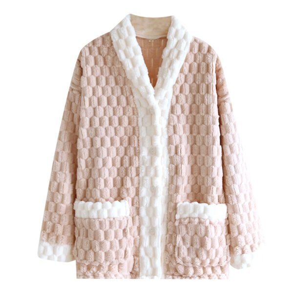 Winter Pajamas Women's Top One-piece Flannel Fleece-lined - Image 2