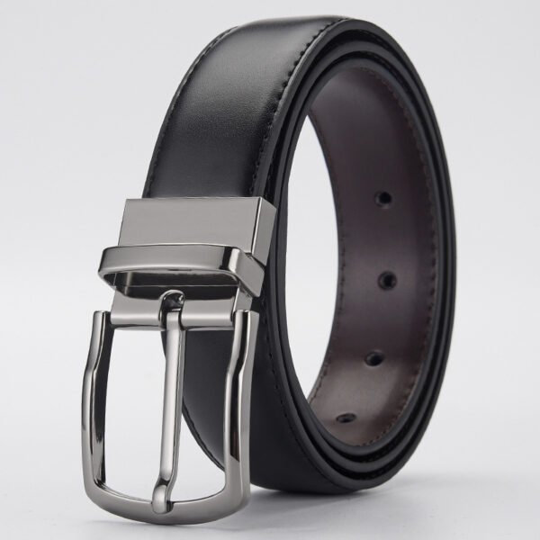 Gentleman Business Style Men's Leather Business Rotation Pin Buckle Belt - Image 6