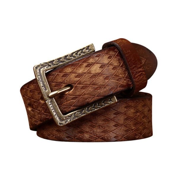 Diamond-Carved Men's Denim Belt – Premium Style & Durability - Image 9
