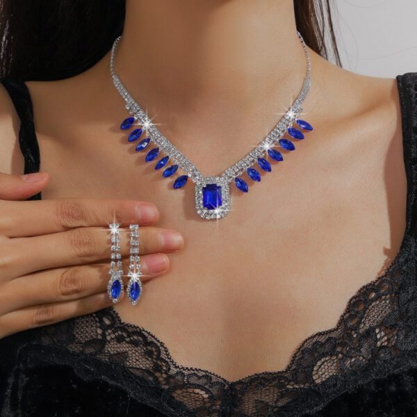 Elegant Banquet Attire: Stylish Dress & Suit with Necklace