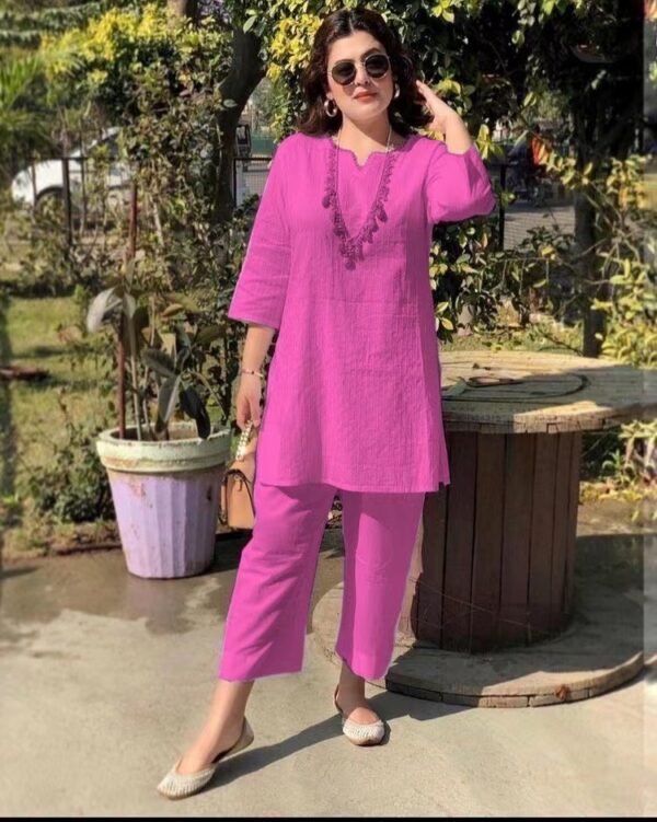 Stylish Solid Color Pullover Two-Piece Suit – Ethnic Elegance & Modern Comfort - Image 8