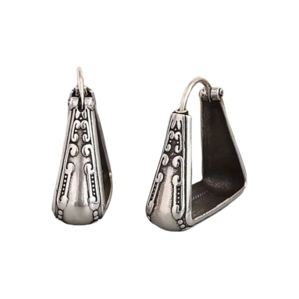 European And American Retro Geometric Carved Pattern Earrings - Image 3