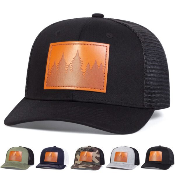Men's Leather Baseball Cap With Slight Bending - Image 7