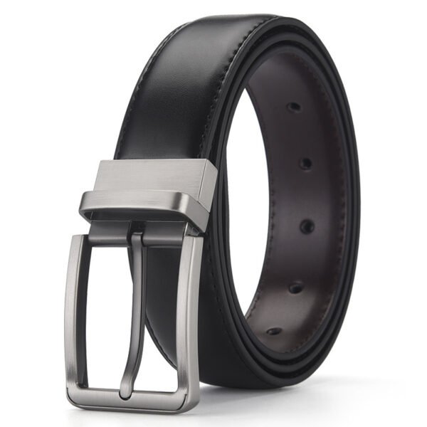 Gentleman Business Style Men's Leather Business Rotation Pin Buckle Belt - Image 3
