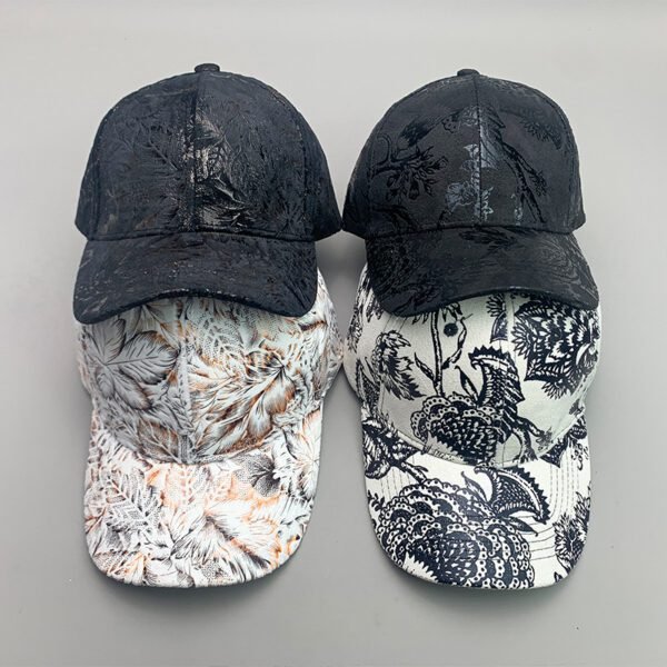 Korean Style Pure Leather Printing Baseball Caps - Image 8