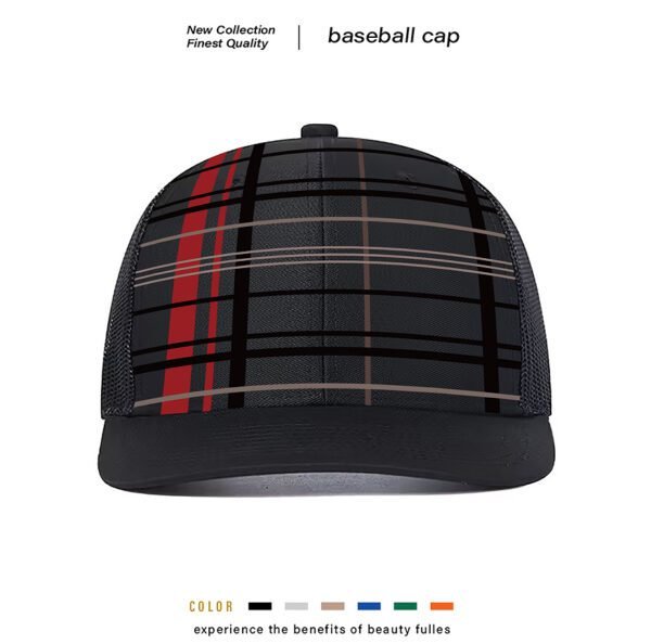 Stylish Plaid Trucker Hat – Snapback Mesh Cap with Retro Street Style Vibe - Image 7