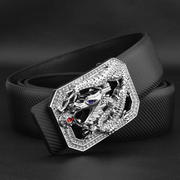 Men's White & Gold Smooth Buckle Belt ,Stylish & Durable - Image 4