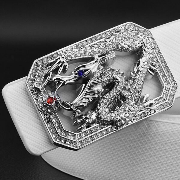 Men's White & Gold Smooth Buckle Belt ,Stylish & Durable - Image 9