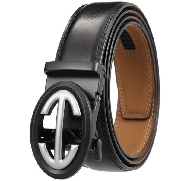 Automatic Alloy Buckle Belt Men's Simple Two-layer Cowhide - Image 3
