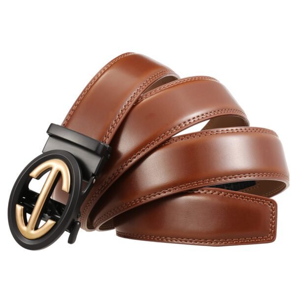Automatic Alloy Buckle Belt Men's Simple Two-layer Cowhide - Image 4