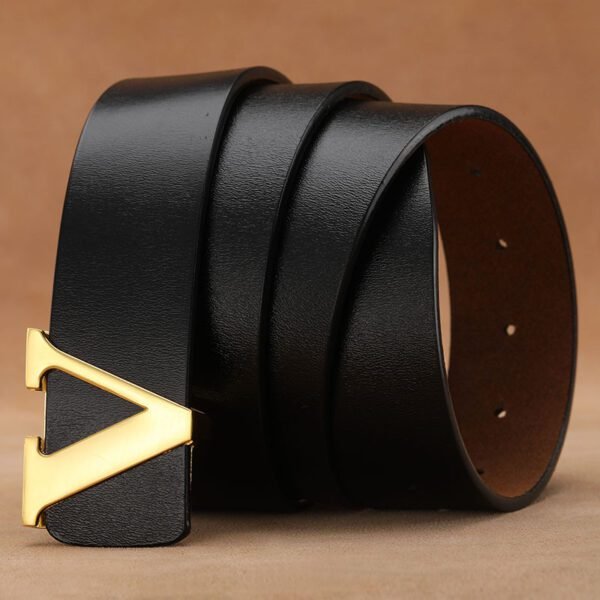 Retro Genuine Leather V-Buckle Belt – Factory Direct Sales - Image 4