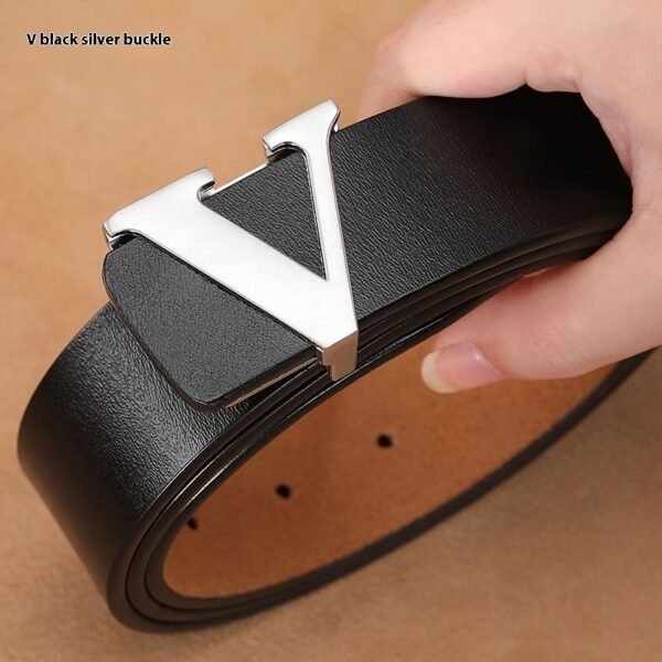 Retro Genuine Leather V-Buckle Belt – Factory Direct Sales - Image 3