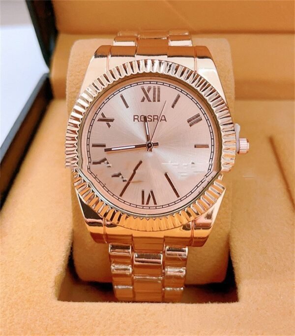 Quartz Roman Scale Steel Strap Watch – Timeless Elegance for Stylish Couples - Image 8
