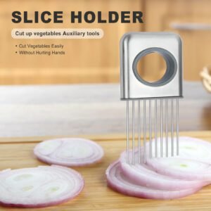 Stainless Steel Onion & Tomato Slicer Easy Grip Kitchen Tool