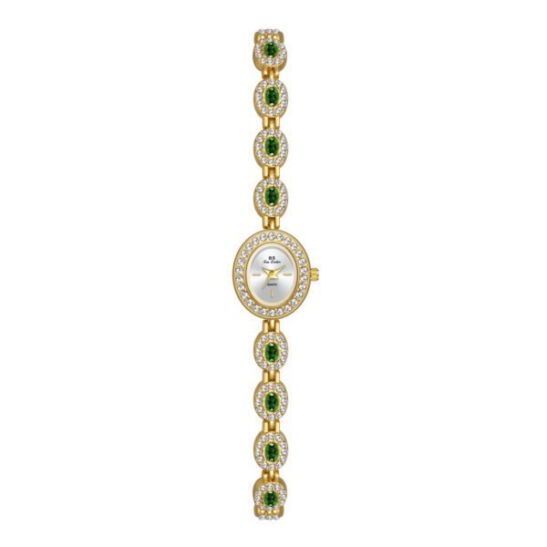 Mid-Ancient Fashion Oval Colored Gems Rainbow Light Luxury Watch – Timeless Elegance Meets Vibrant Luxury - Image 7