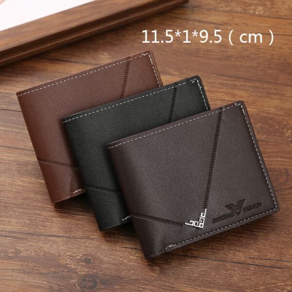 Men's Stylish Short Wallet Multi Card Slots & Lychee Pattern - Image 5