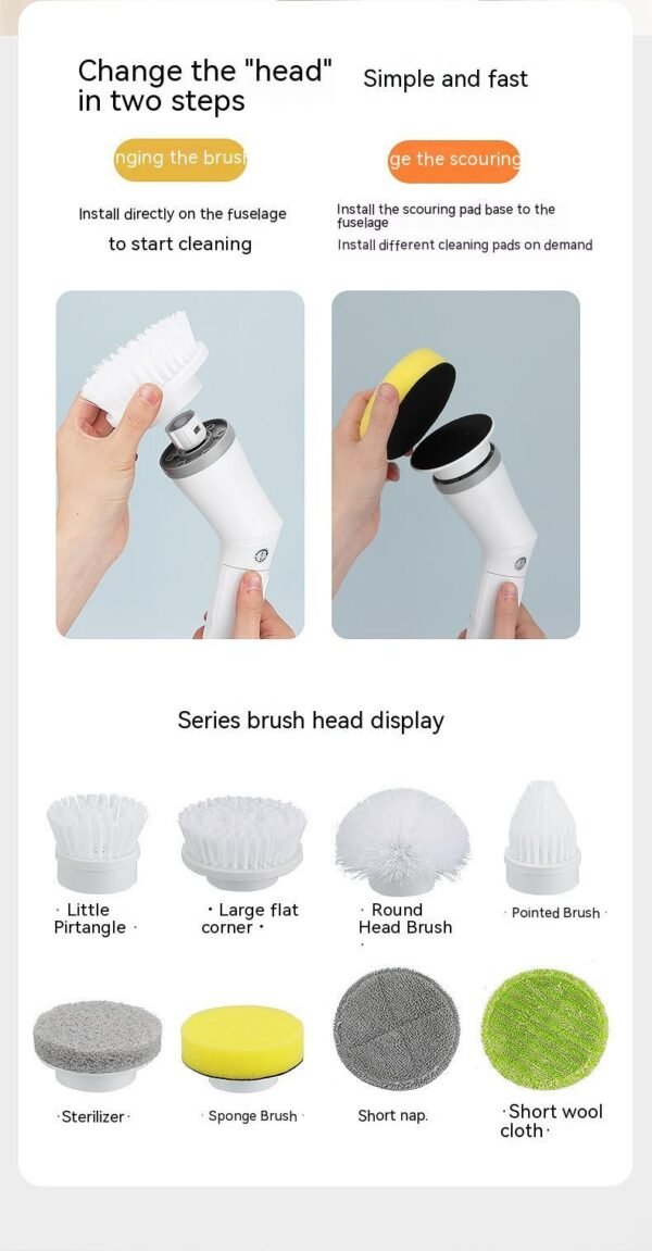 Telescopic Electric Scrubber Easy Wall & Floor Cleaning - Image 8