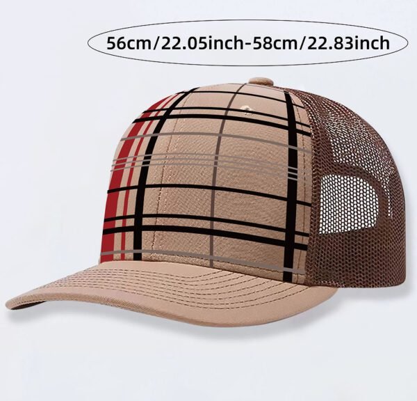 Stylish Plaid Trucker Hat – Snapback Mesh Cap with Retro Street Style Vibe - Image 10