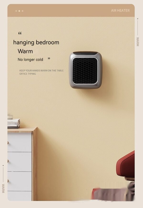 Wall-Mounted Mini Fan Heater Compact & Cozy for Dorms - Image 2