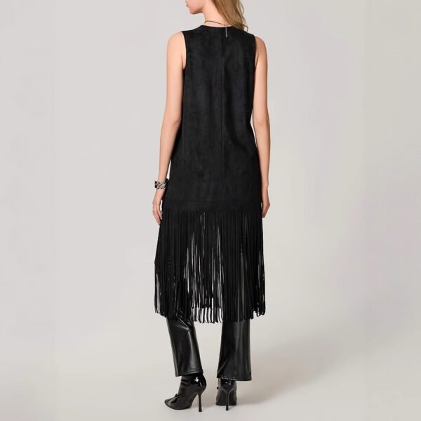 Western Cowboy Tassel Open Front Sleeveless Jacket - Image 5