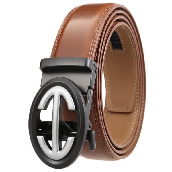 Automatic Alloy Buckle Belt Men's Simple Two-layer Cowhide - Image 2