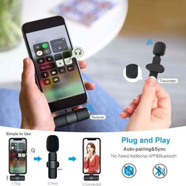 Wireless Lavalier Mic Clear Audio for Live & Recording - Image 3
