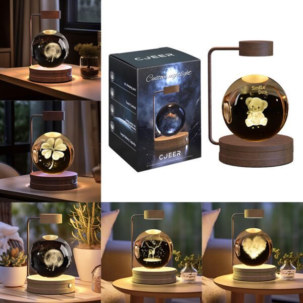 Crystal Ball Cosmic Dinosaur Indoor Night Light – USB Powered Warm Bedside Lamp for Birthday Gifts & Home Decor - Image 7