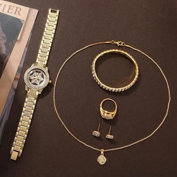 Luxury Snowflake Watch & Rhinestone Jewelry Set - Image 3