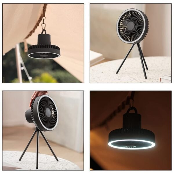 Hanging Dual-purpose Tripod Outdoor Fan Light USB Camping Tent Portable Small Ceiling Fan Camping Fan - Image 2