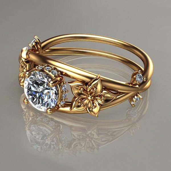 Best-Selling Diamond Flower Ring – Elegant Jewelry for Women - Image 2